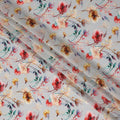 Grey Floral Printed Viscose Crepe 110cm