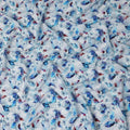 Blue Floral Printed Viscose Crepe 110cm