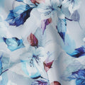 Blue Floral Printed Viscose Crepe 110cm