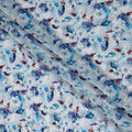 Blue Floral Printed Viscose Crepe 110cm