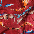 Red Abstract Viscose Crepe Fabric 110cm - 0644500