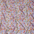 Purple Leaf Printed Viscose Crepe 110cm