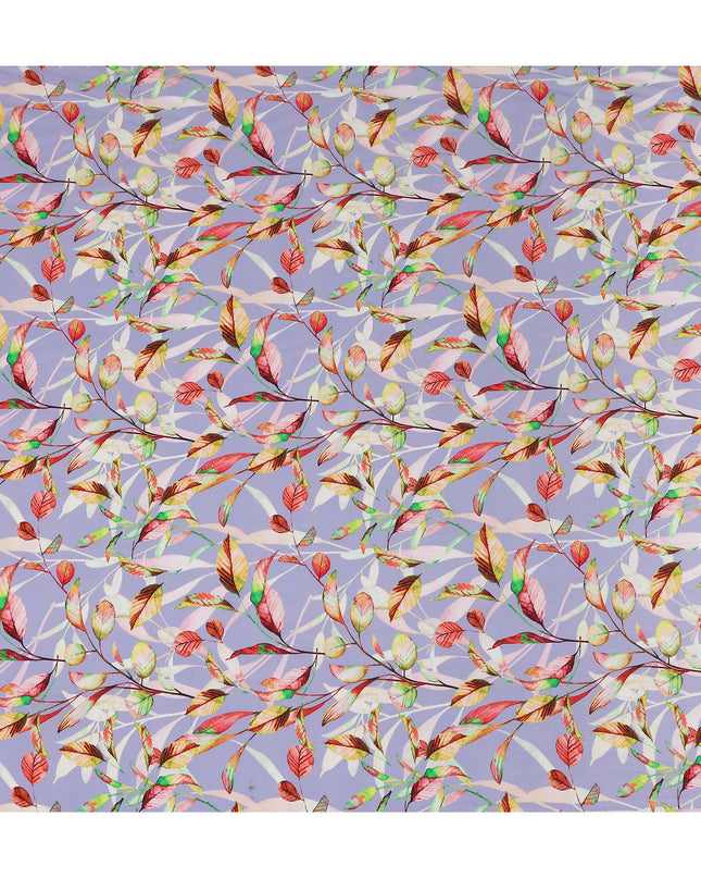 Purple Leaf Printed Viscose Crepe 110cm