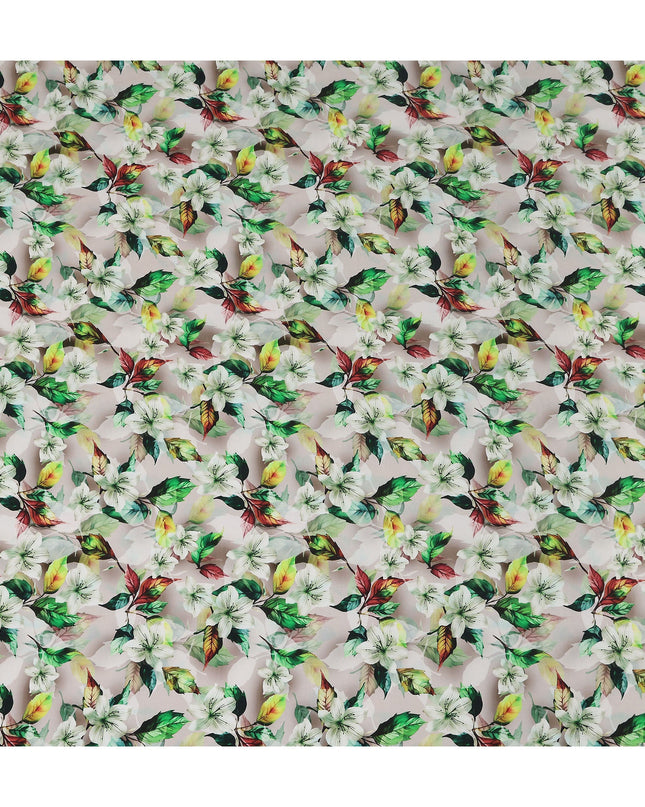 Pink Floral Printed Viscose Crepe 110cm