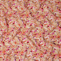Beige Leaf Printed Viscose Crepe 110cm