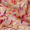 Beige Leaf Printed Viscose Crepe 110cm