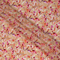 Beige Leaf Printed Viscose Crepe 110cm