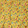Yellow Floral Printed Viscose Crepe 110cm
