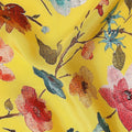 Yellow Floral Printed Viscose Crepe 110cm