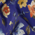 Blue Floral Printed Viscose Crepe 110cm