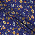 Blue Floral Printed Viscose Crepe 110cm