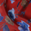 Red Floral Printed Viscose Crepe 110cm