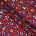 Red Floral Printed Viscose Crepe 110cm