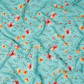 Blue Floral Printed Viscose Crepe 110cm