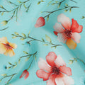 Blue Floral Printed Viscose Crepe 110cm