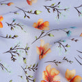 Blue Floral Printed Viscose Crepe 110cm
