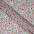 Grey Floral Printed Viscose Crepe 110cm