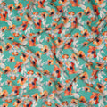 Green Floral Printed Viscose Crepe 110cm