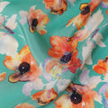 Green Floral Printed Viscose Crepe 110cm