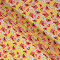Yellow Floral Printed Viscose Crepe 110cm