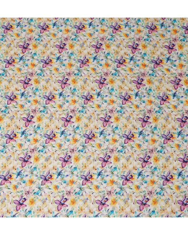 Multicolor Floral Jacquard Viscose Crepe 110cm