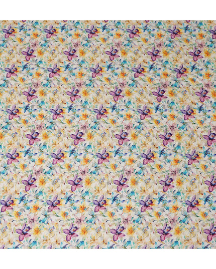 Multicolor Floral Jacquard Viscose Crepe 110cm