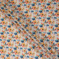 White Floral Viscose Crepe Fabric 110cm - 0644944