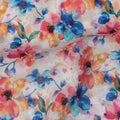 Pink Floral Jacquard Viscose Crepe 110cm