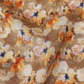Beige Floral Jacquard Viscose Crepe 110cm