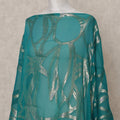 قماش ديراك شيفون حرير صومالي فاخر باللون الأزرق المخضر مع لوركس معدني - 3.5 متر، عرض 140 سم، صنع في كوريا الجنوبية - D24579