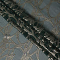 Dark Green Abstract Silk Chiffon Fabric with Metallic Lurex, 140 Cms, South Korea-D25489