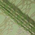 Green Abstract Silk Chiffon Fabric with Metallic Lurex, 140 Cms, South Korea-D25487