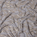 Grey Abstract Silk Chiffon Fabric with Metallic Lurex, 140 Cms, South Korea-D25488