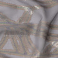 Grey Abstract Silk Chiffon Fabric with Metallic Lurex, 140 Cms, South Korea-D25488