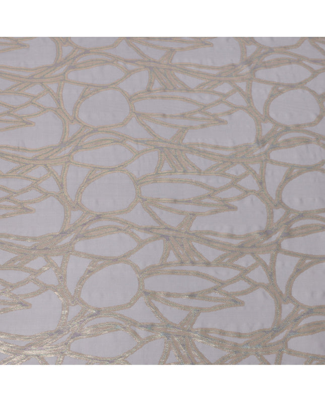 Grey Abstract Silk Chiffon Fabric with Metallic Lurex, 140 Cms, South Korea-D25488