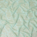 Mint Green Floral Silk Chiffon Garbasaar Metallic Lurex