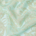 Mint Green Floral Silk Chiffon Garbasaar Metallic Lurex
