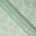 Mint Green Floral Silk Chiffon Garbasaar Metallic Lurex