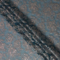 Teal Blue Floral Silk Chiffon Garbasaar Metallic Lurex