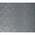 Teal Blue Floral Silk Chiffon Garbasaar Metallic Lurex
