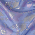 Purple Floral Silk Chiffon Garbasaar Metallic Lurex