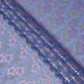 Purple Floral Silk Chiffon Garbasaar Metallic Lurex
