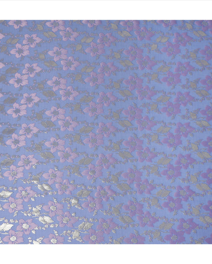 Purple Floral Silk Chiffon Garbasaar Metallic Lurex