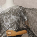Black Gold Premium French Metallic Chantilly Lace Saree – 5.5 Meters Length, 110 Cms Width, Crafted in France-D26117