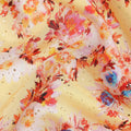 Yellow Floral Gold Dot Viscose Crepe 110cm