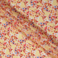 Yellow Floral Gold Dot Viscose Crepe 110cm