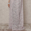 Lavender Pink Premium French Metallic Chantilly Saree Lace, 5.5 Mtrs Length, 110 Cms Width, Made in France-D24448 - Regal Fabrics