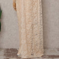 Champagne Peach French Chantilly Lace Saree