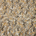 Ivory Base Brown and Mustard Abstract Floral Printed Pure Silk Satin Fabric 140 Cms Width Made in South Korea-D24919