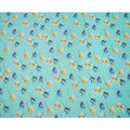 Aqua Blue Multi Floral Printed Pure Silk Satin Fabric 140 Cms Width Made in South Korea-D24916
